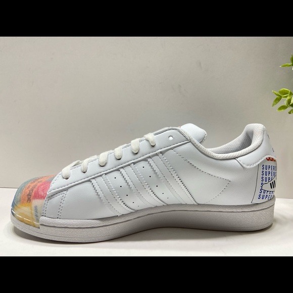 NEW Adidas Originals Superstar Men’s Shoes Sneakers GX2717 White/Blue/Orange 8.5 - Picture 10 of 13
